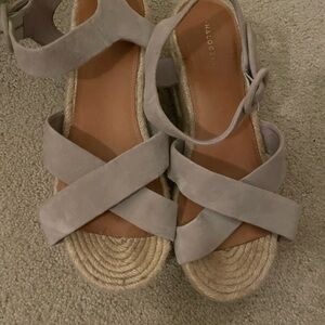 Grey platform sandals